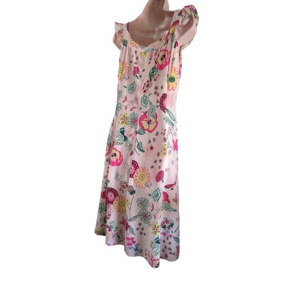 Moschino Cheap And Chic Silk Floral Butterfly Garden Dress US Size 10 Imperfect - Picture 3 of 16